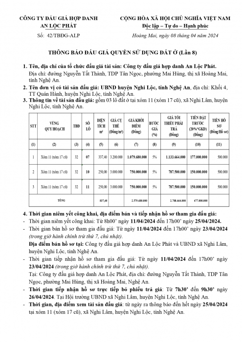 4  Thông báo đấu giá Nghi Lâm lần 8 page 0001