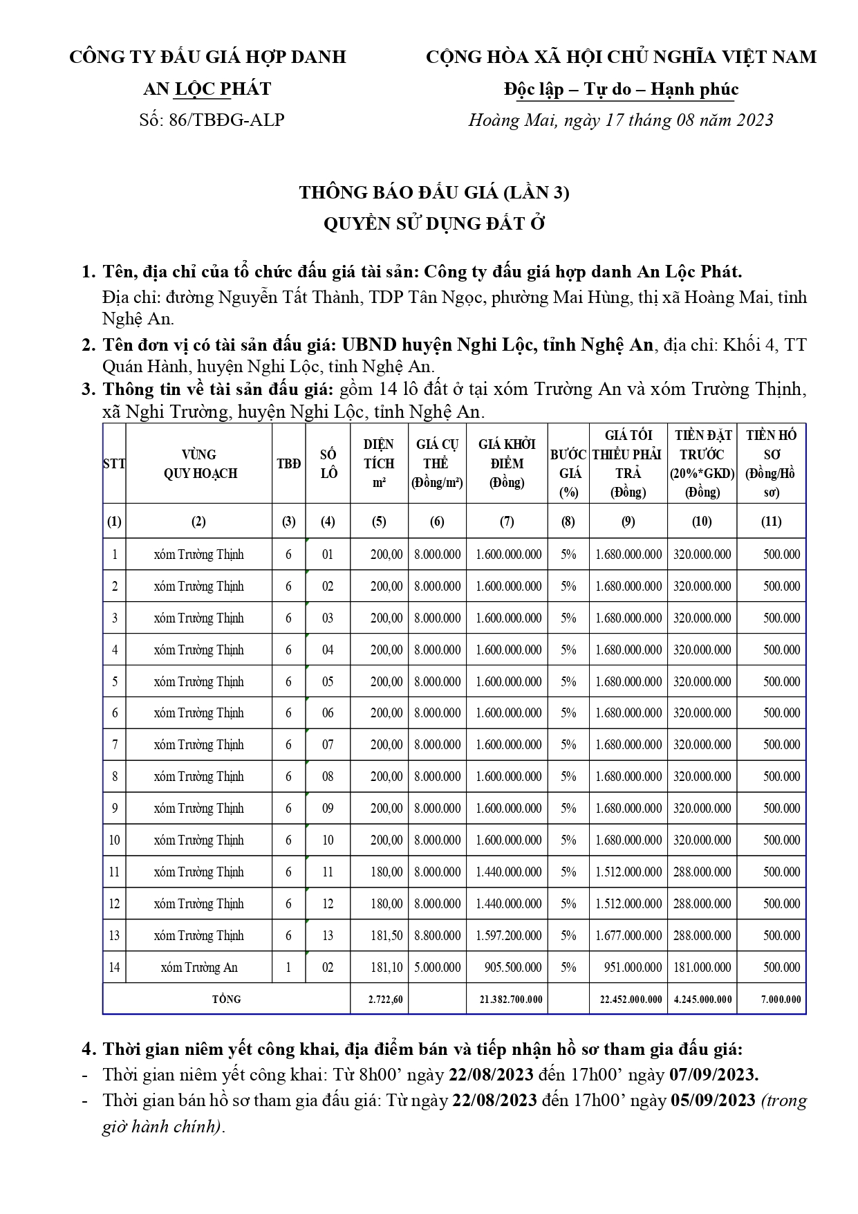 Thông báo đấu giá Nghi Trường LẦN 3 page 0001