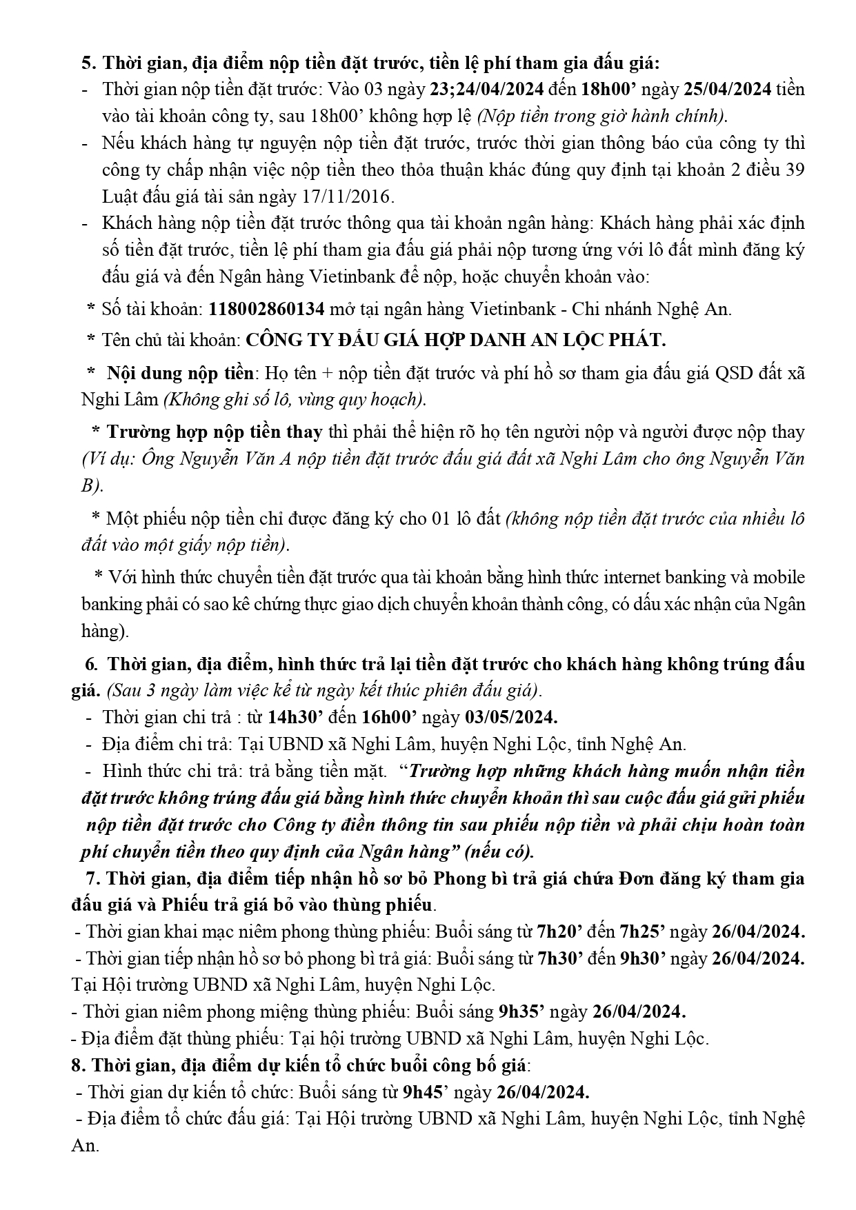 4 Thông báo đấu giá Nghi Lâm lần 8 page 0002